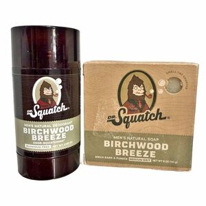 DR SQUATCH Men's Natural Deodorant & Bar Soap BIRCHWOOD BREEZE - NEW